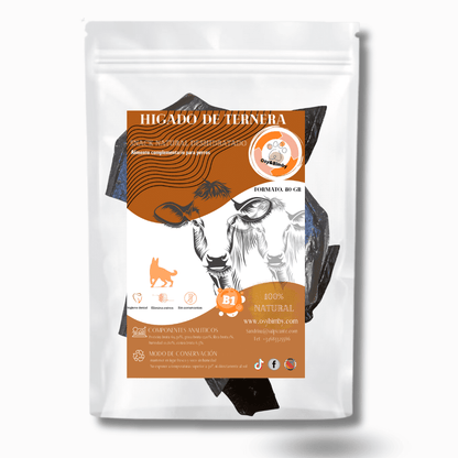 Hígado de Ternera-Snack Deshidratado 100% Natural para Perros