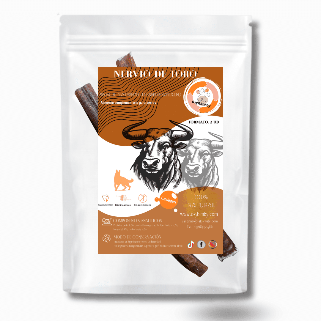 Nervio de toro-Snack Deshidratado 100% Natural para Perros