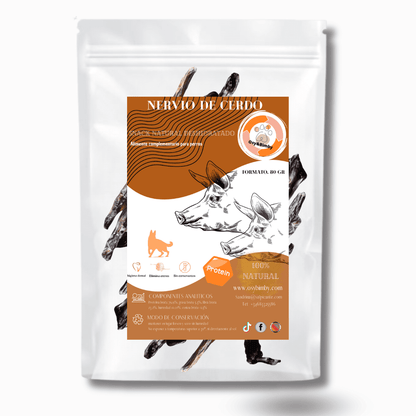 Nervio de Cerdo-Snack Deshidratado 100% Natural para Perros