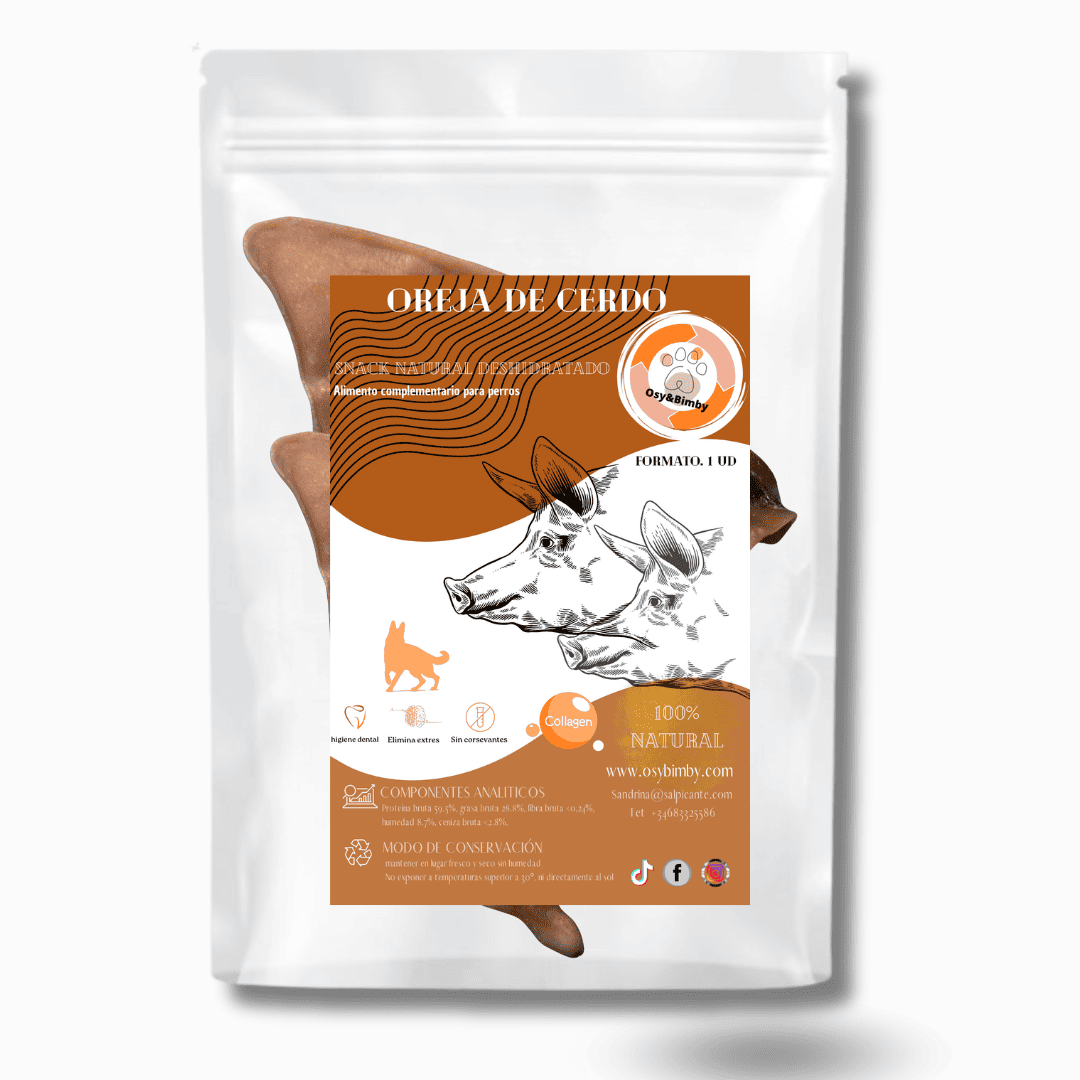 Oreja de Cerdo-Snack Deshidratado 100% Natural para Perros