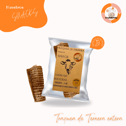 Tráquea de ternera entera-Snack Deshidratado 100% Natural para Perros